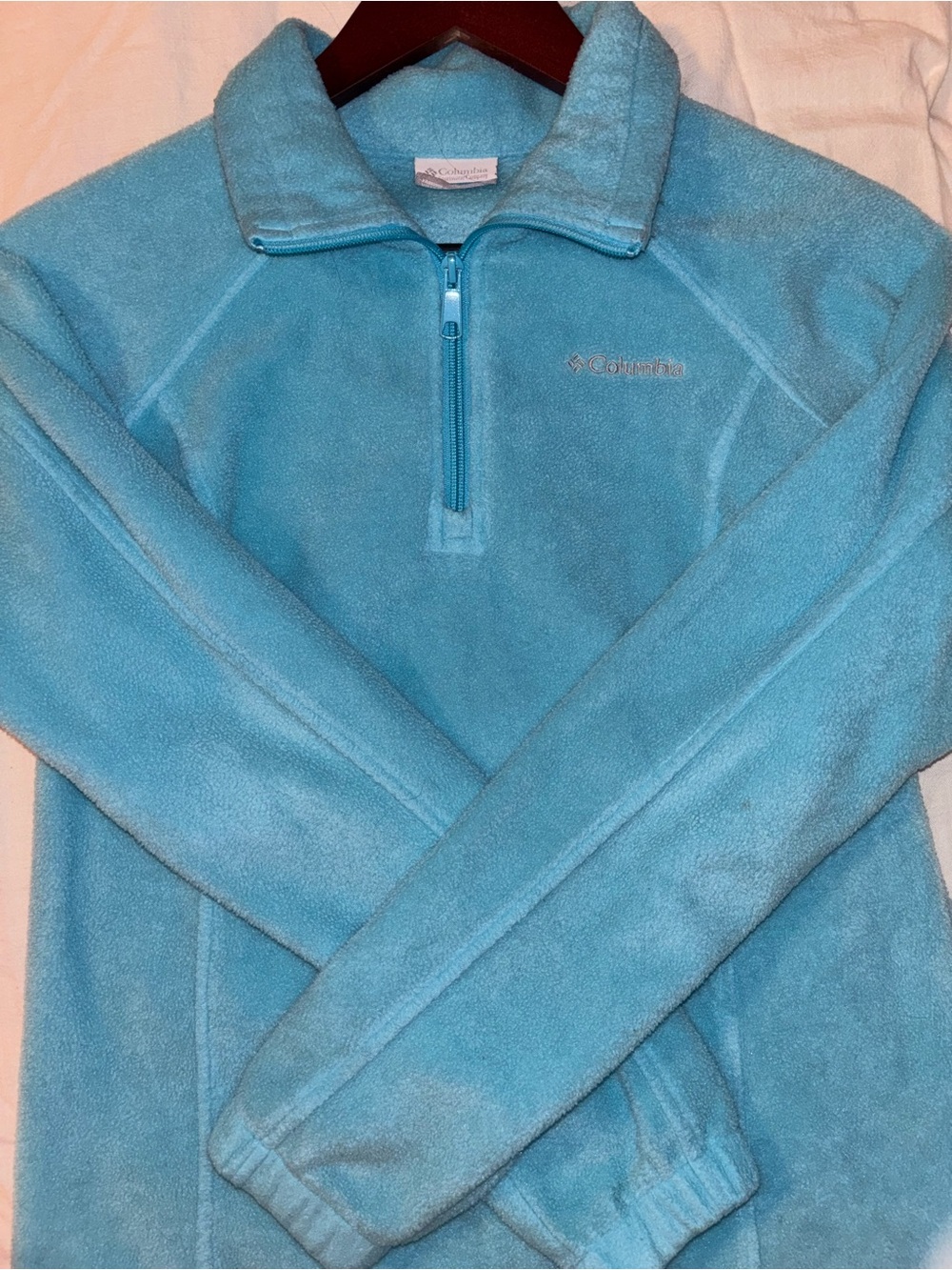Columbia Women’s Aqua Blue Quarter-Zip Fleece Pullover
